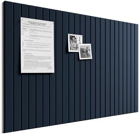 Bumusty 36"x 24" Large Felt Bulletin Board Tiles, Carbon Blue by BUMUSTY