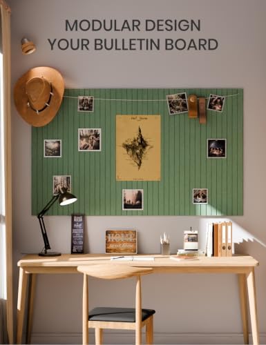 Fluxynara 36" x 24" Large Felt Bulletin Board，Botanical Green - Image 6