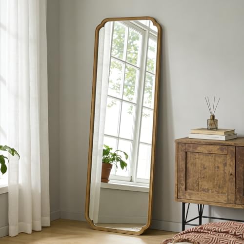 HOMECOOKIN Full Length Mirror Wall Mounted, Rustic Wooden Frame Floor Mirror - Image 6