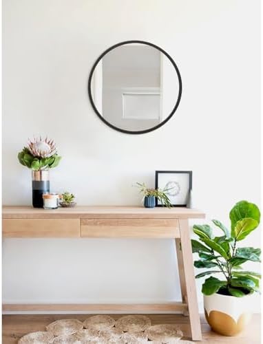JJUUYOU Circle Wall Mirror 24 Inch Large Round Wall Mounted Antique Mirror - Image 5
