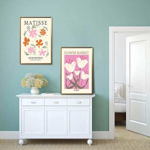 Matisse Wall Art Set of 3 Henri Matisse Abstract Pink Floral Posters Print - Image 3