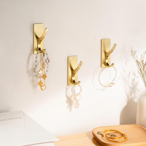 pickpiff Brush Gold Self-Adhesive Hook, 13LB Hanger - Image 6