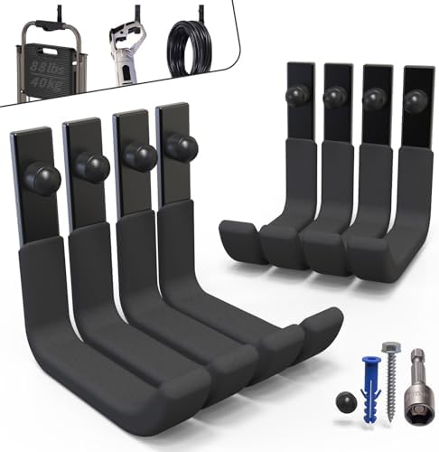4 Inch Garage Hooks Heavy Duty, Utility Wall Mount Ladder Hooks by SunVFaFa