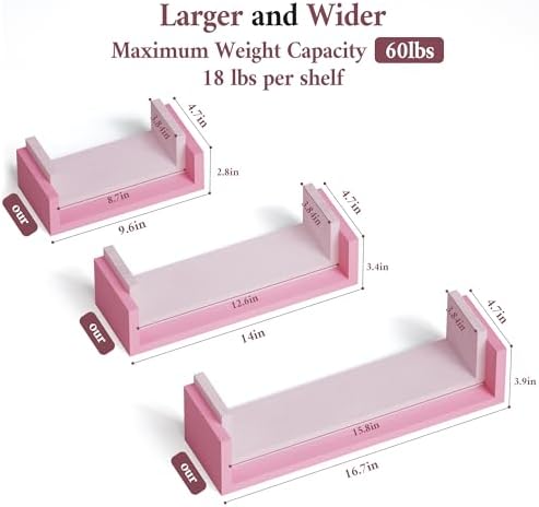 SRIWATANA Pink Floating Shelves - Image 3