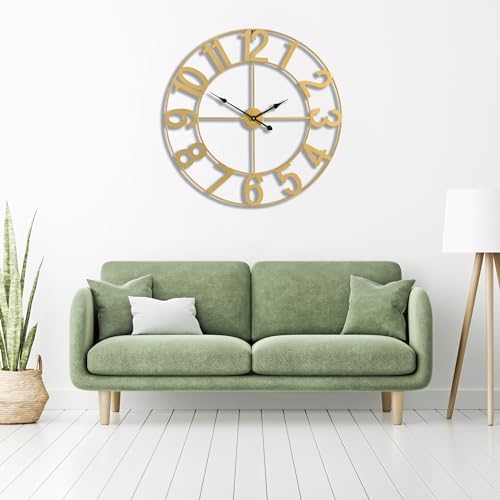 Sorbus Large Wall Clock, Metal Frame, Battery Powered - Image 5