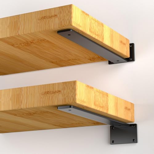 9 inch Shelf Bracket, 12 Pack Heavy Duty L Floating Shelf Brackets - Image 3