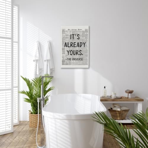 Black And White Retro Newspaper Wall Art Trendy Inspirational Universe Quote - Image 3