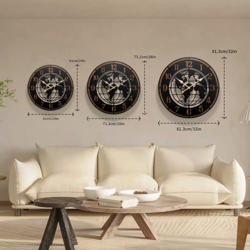 Large World Map Wall Clock - Image 6