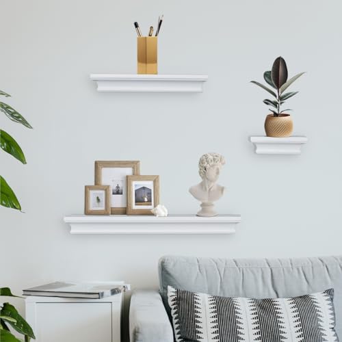 AHDECOR Versatile White Wall Mounted Floating Shelves, Stylish and Practical - Image 5