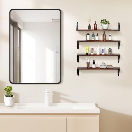 ROMGUAR CRAFT Wood Wall Floating Shelves Set of 4, 23.6" x 6" - Image 6