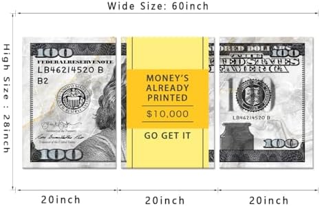 Inspirational Money Wall decor 100 Dollar bills Money Art Money at One's - Image 5