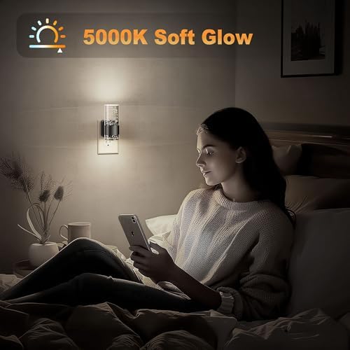 JandCase Bubble Night Lights Plug into Wall, 5000K White Nightlight Dimmable - Image 5