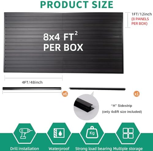 FRAYSCENT Slat Wall Paneling Garage Slat Wall Storage Systems Slatwall Panels - Image 3