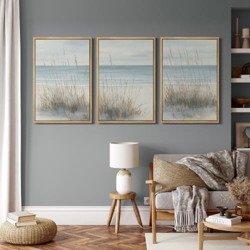 MUDECOR Framed Canvas Print Wall Art Set Coastal Dune Grass - Image 4