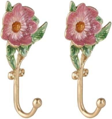 SOFFEE DESIGN 2PCS Enamel Large Flower Hooks by SOFFEEDESIGN