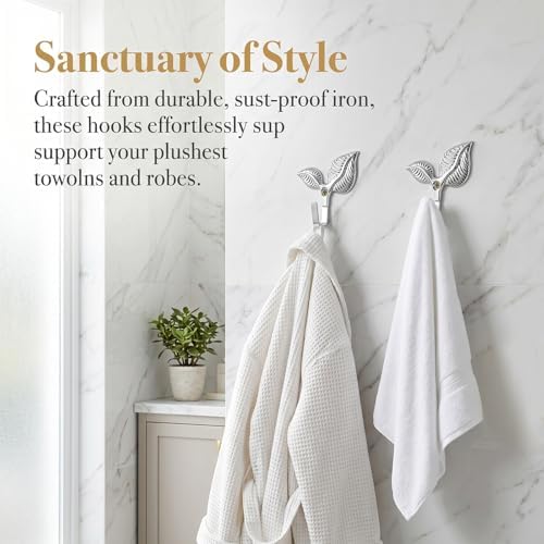 8pcs Iron Leaf Wall Hooks - Image 3
