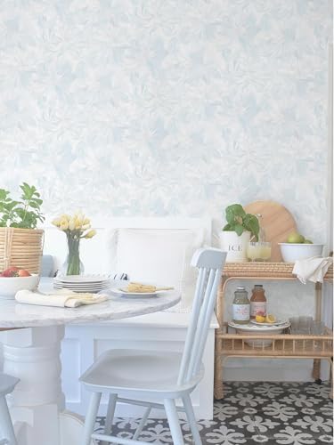 Dimoon 78.7"x17.3" Peel and Stick Wallpaper Blue Floral Boho Cute Contact Paper - Image 5