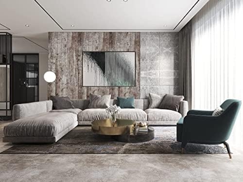 Dimoon 236"x17.7" Wood Stick and Peel Wallpaper Dark Grey Brown Wood Contact - Image 5