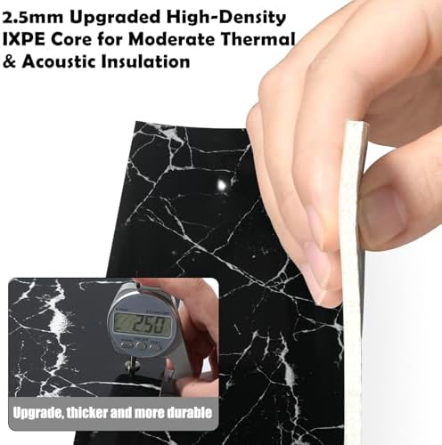 80PCS Thick Black Marble Peel and Stick Wall Panels 23.6"x11.8" Waterproof - Image 6