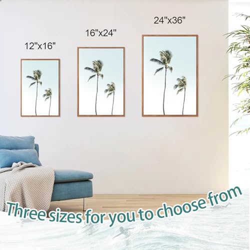 CHDITB Coastal Palm Tree Framed Wall Art, Seaside Beach Surfing Posters - Image 5