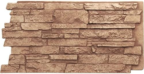 EverStone Acadia Ledge Faux Stone Panel, Wheat Field Color by EkenaMillwork