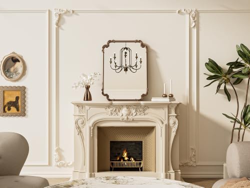 TETOTE Antique Gold Brass Rectangle Mirror - Image 2