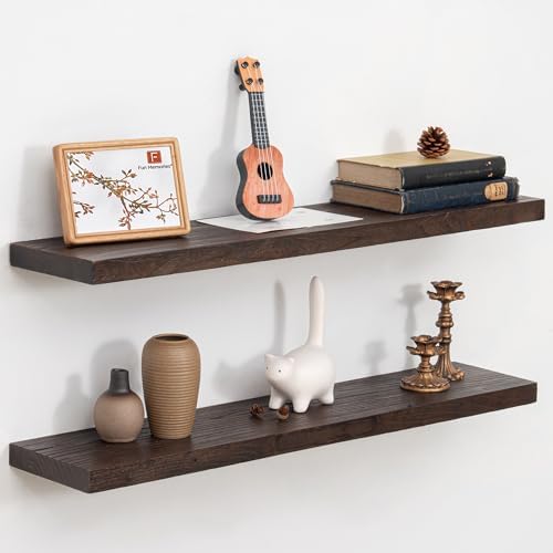 Floating Shelves for Wall, Farmhouse Wooden Shelf for Living Room, Bathroom and by FunMemories