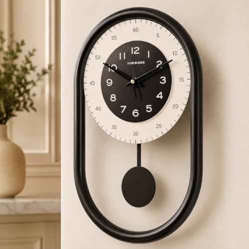 Modern Pendulum Wall Clock for Living Room Décor Kitchen Wall Clock by DORBOKER