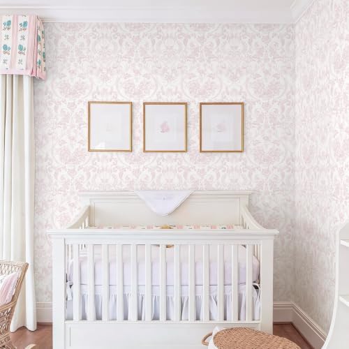 Ismoon Peel and Stick Wallpaper Pink Contact Paper 17.3in x 6.56ft Vintage - Image 4