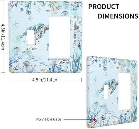 Outlet Covers Teal Blue Ocean Sea Turtle Seabed Plants 1 Toggle 1 Rocker - Image 4