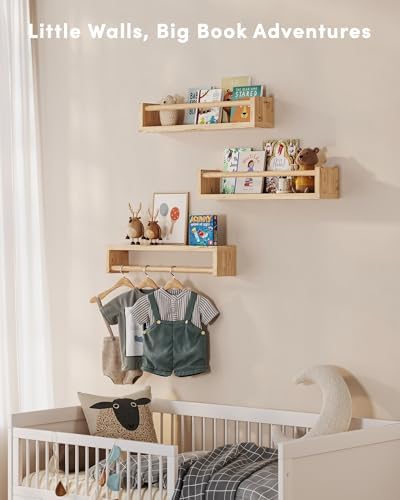 G&W Gruwald Nursery Book Shelves, Hanging Bookshelf, Wall Book Shelves - Image 5