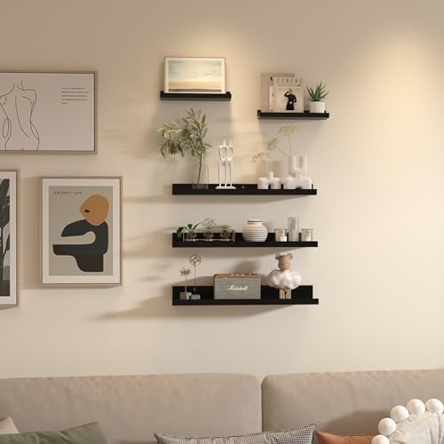 Giftgarden 24 Inch Wall Mounted Floating Shelves Set of 5, Living Room Storage - Image 4