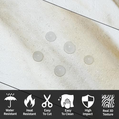 AULIGET 100-Piece Calacatta Gold Marble Look Peel and Stick Backsplash Wall - Image 3