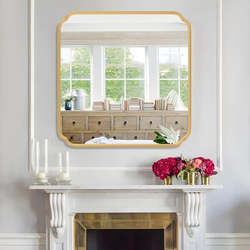Ferytange Gold Bathroom Mirror for Wall 36" x 36" Square Bathroom Vanity Mirror - Image 3