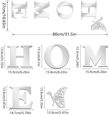 Home Wall Decor Letter Signs Acrylic Mirror Wall Stickers Decorations - Image 3