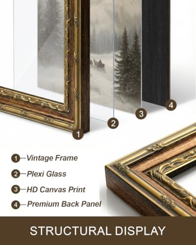 InSimSea Vintage Santa Christmas Wall Art, Winter Landscape, 13x16 Inch - Image 2