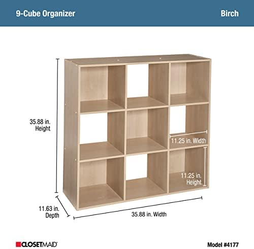 ClosetMaid Cubeicals 9 Cube Storage Shelf Organizer Bookshelf, Square Shape - Image 3