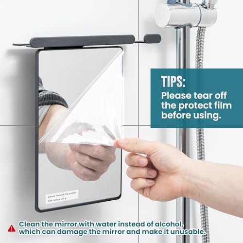 TAILI Shower Mirror Fogless for Shaving, Fogless Mirror Suction Wall Mounted - Image 2