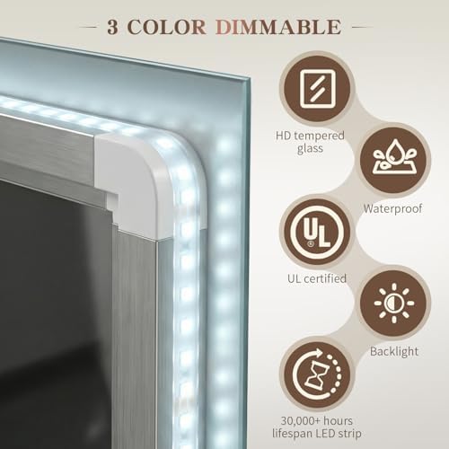 EOGOW 48"x30" LED Bathroom Mirror - Image 4