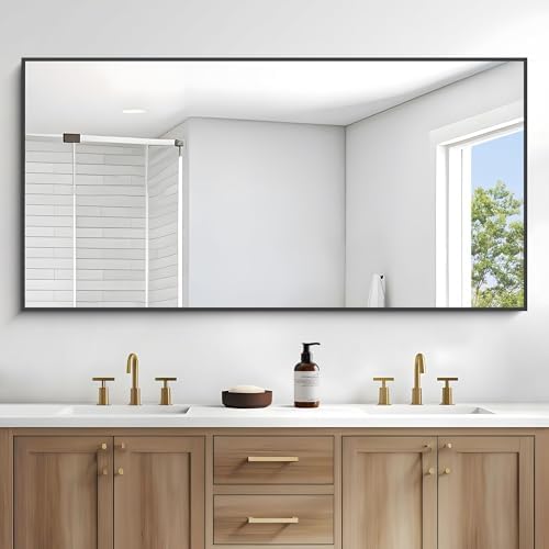 DESBING Black Bathroom Mirror for Wall, 72x36 Inch Rectangle Mirrors - Image 2