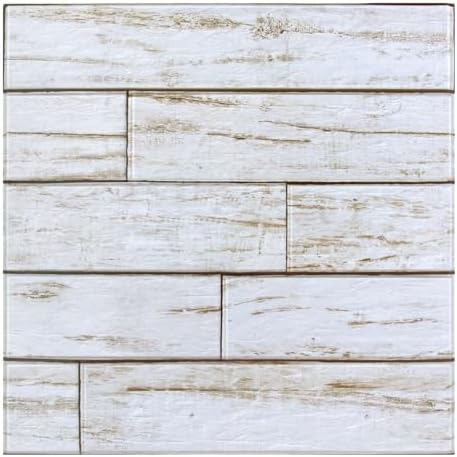 Commomy 3D Faux Wood Peel and Stick Wall Tiles 10 Pcs 11.8" x 11.8" by CommomyDecor