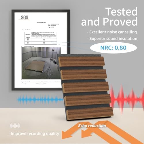 Art3d 4-Pack Soundproof Wood Slat Wall Panels, 94.5 x 7.9 Inch, Dark Walnut - Image 4
