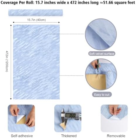 15.7"x472" Self Adhesive Velvet Flocking Liner - Image 2