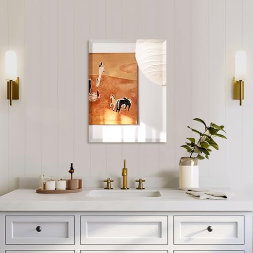 Mirrorons Beveled Mirror 18x24 Frameless Bathroom Wall Mirror Shatterproof - Image 6