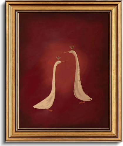 Gold Framed 3D Textured Wall Art, Minimalist Cocktail Animal Pictures Decor by Jesicatmin