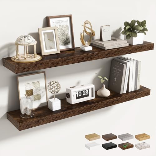 Acovy 36 Inch Floating Shelves for Wall 2 Pack, Wall Mounted Floating Shelf by Acovy