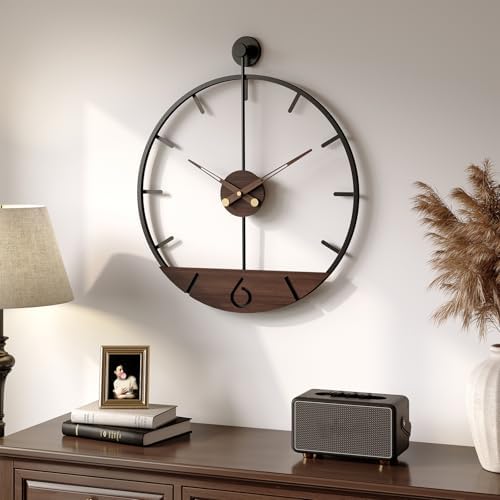 Cuspin 16 Inch Wall Clock Modern Farmhouse Walnut - Image 3