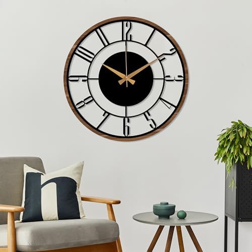 Metal Large Wall Clock, Silent Battery Operated Clocks - Image 3
