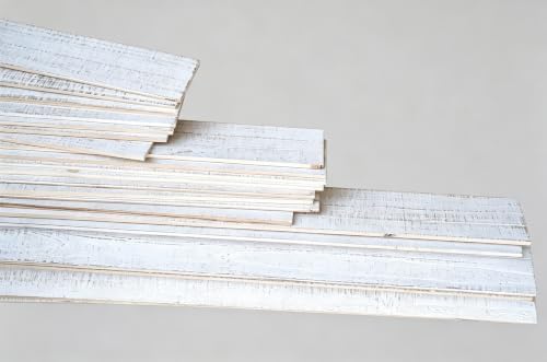 Rustic White Solid Wood Wall Planks, Nail Up Barn Panels 10 sq ft - Image 4