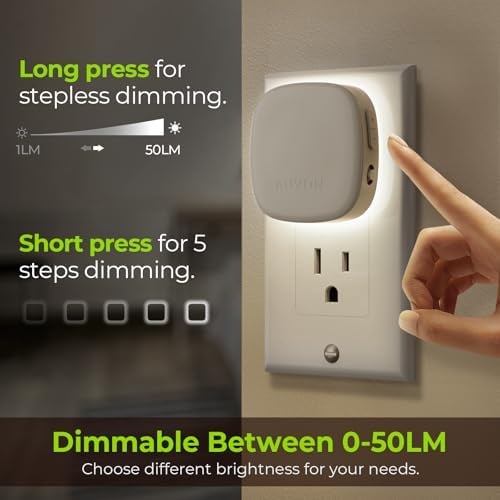 AUVON Plug-in LED Backlit Night Light 4 Packs, Motion & Dusk to Dawn Sensor - Image 5